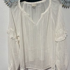 NEW! a new day Sheer Long Puffy Sleeve Blouse. XXL